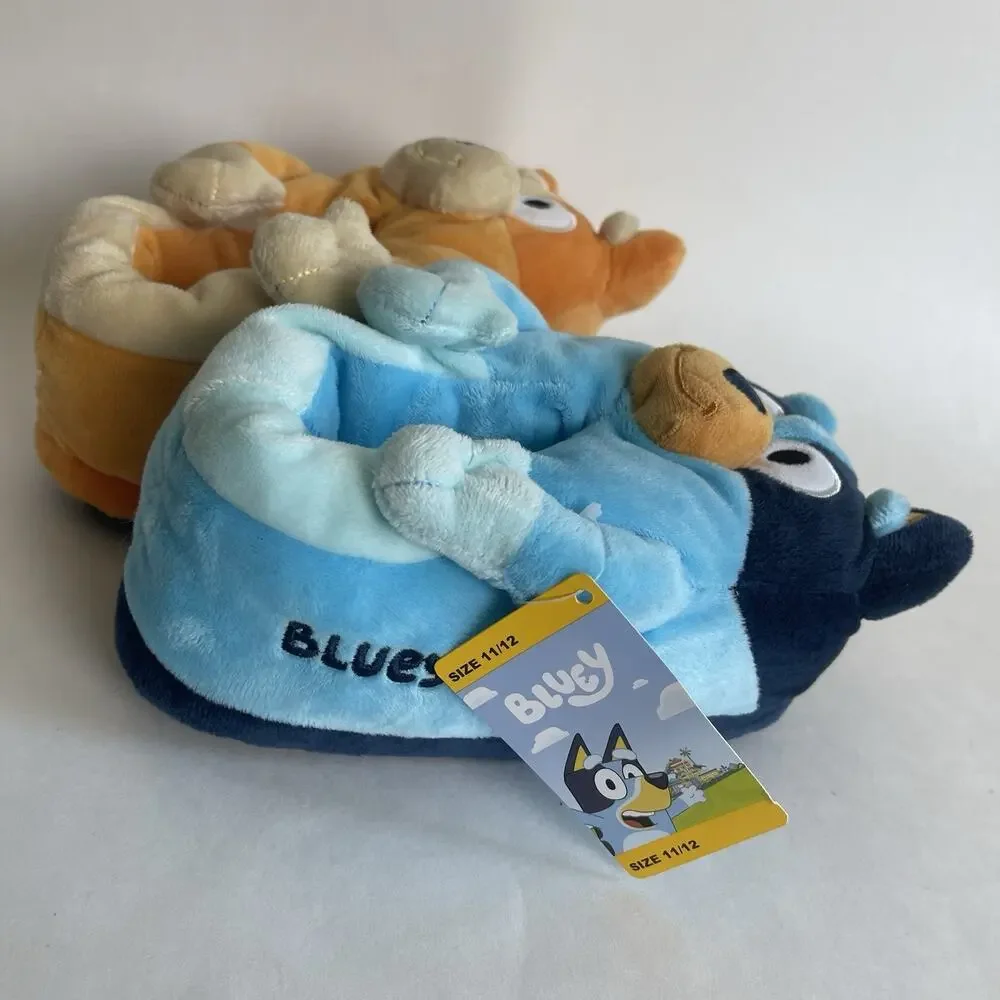 Bluey & Bingo‎ Cute Slippers Toddler Kids Size 11-12 Plush Indoor House Shoes